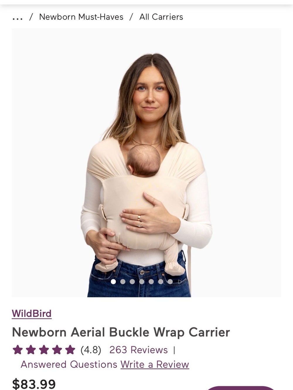 Wild bird Ariel newborn buckle wrap
